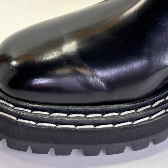 Proenza Schouler Brushed Calf Chelsea Boot Size 37.5 Black Lug Sole Ankle Boots - Picture 11 of 16